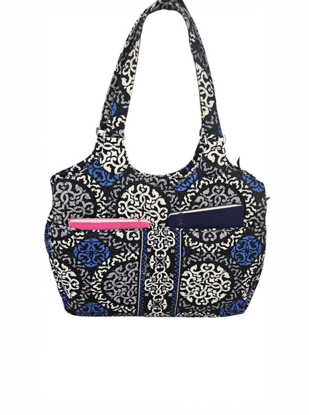 Vera Bradley Canterbury Cobalt Large Organizational Tote EUC Laptop Travel Bag - Picture 3 of 10